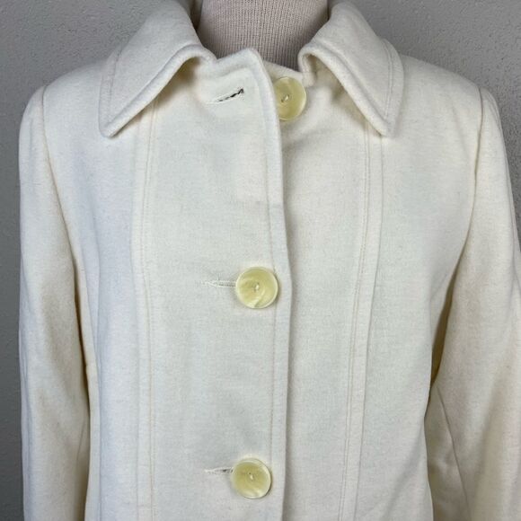 NWT Anne Klein Ivory White Wool Blend Jacket Size M - Picture 2 of 9